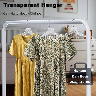 24pcs Clear Plastic Non-slip Heavy Duty Hangers for Sweaters Shirts Suits Jackets