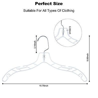 24pcs Clear Plastic Non-slip Heavy Duty Hangers for Sweaters Shirts Suits Jackets