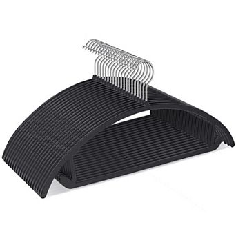 Curved Plastic Hangers No Shoulder Bump Non Slip Heavy Duty 11lbs Capacity