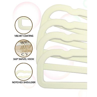 Pants Hangers 20 Pack Felt Non Slip 360 Swivel Hook Space Saving Closet Organizer