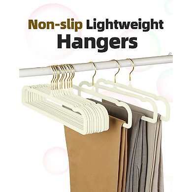 Pants Hangers 20 Pack Felt Non Slip 360 Swivel Hook Space Saving Closet Organizer