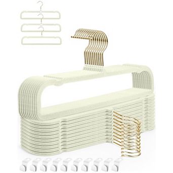 Pants Hangers 20 Pack Felt Non Slip 360 Swivel Hook Space Saving Closet Organizer