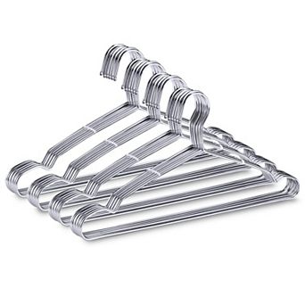 40 Pack Heavy Duty Stainless Steel Hangers 15lb Capacity Rustproof Notched Home Dorm Laundry Outdoor
