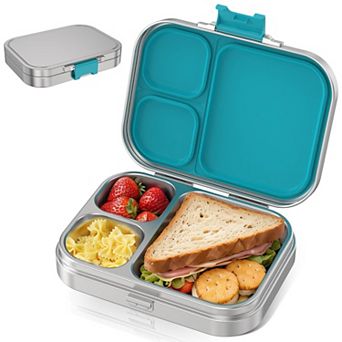 Stainless Steel Bento Lunch Box 3 Compartments Leakproof Dishwasher Safe Reusable