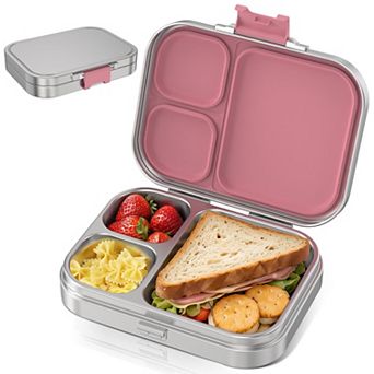 Stainless Steel Bento Lunch Box 3 Compartments Leakproof Dishwasher Safe Reusable