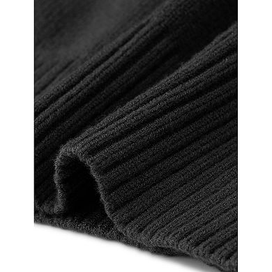 Women's Plus Size V Neck Sleeveless Sweater Vest with Ribbed Hem and Patch Pockets