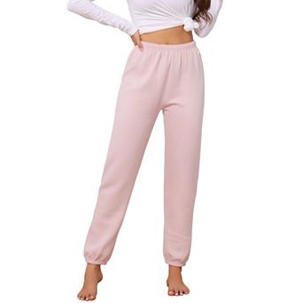 Women's Pajama Pants Cuffed Trousers Long Pants Side Pockets Loose Fit Loungewear Pajama Bottoms