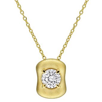Stella Grace 18k Gold Flash Plated Over Sterling Silver Lab-Created Moissanite Pendant Necklace