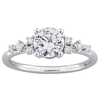 Stella Grace Sterling Silver Lab-Created Moissanite Round Engagement Ring