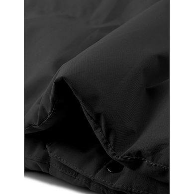 Women's Plus Size Hooded Mid Length Coat Full Zip Winter Jacket with Side Pockets