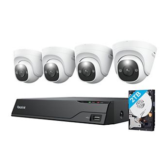 Reolink 8-Channel 4K+ 12MP PoE NVR System with 4 Dome Security Cameras & 2TB HDD
