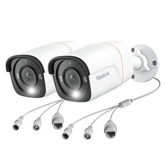 Reolink Wired 4K+ 12MP PoE Security Bullet IP Cameras with Perimeter Protection 2-Pack