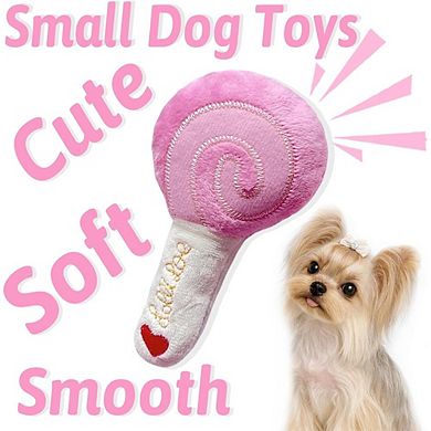 Pink Plush Dog Toy Set, Squeaky Chew & Interactive Puppy Toys