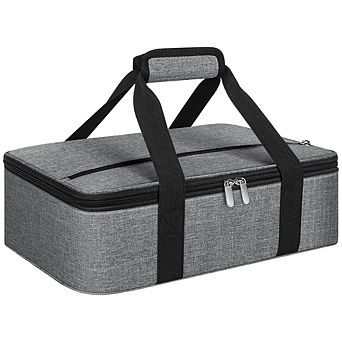 Corduroy Insulated Casserole Carrier Fits 9"x13" Baking Dish for Potluck and Picnic