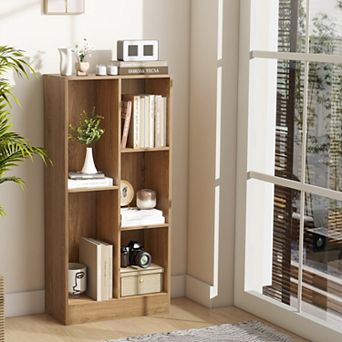 5 Cube Bookcase Floor Bookshelf With Anti Tip Kits