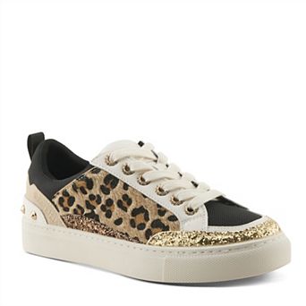 Patrizia Gascar Women's Lace-Up Sneakers With Glitter Accents