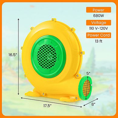 680W Bounce House Blower Air Pump Fan With Handle And Ground Stakes