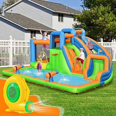 680W Bounce House Blower Air Pump Fan With Handle And Ground Stakes