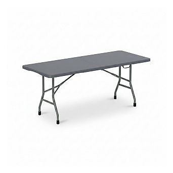 6 Ft Folding Table Portable Fold in Half Utility Table with HDPE Top