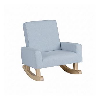 Kids Rocking Chair Upholstered Toddler Glider Chair With Solid Wood Legs