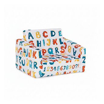 Convertible Kids Sofa 2 in 1 Toddler Couch Sleeper With Velvet Fabric