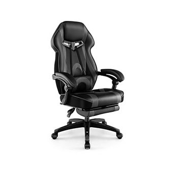 Gaming Chair Racing Style Reclining Office Chair With Footrest And Lumbar Support