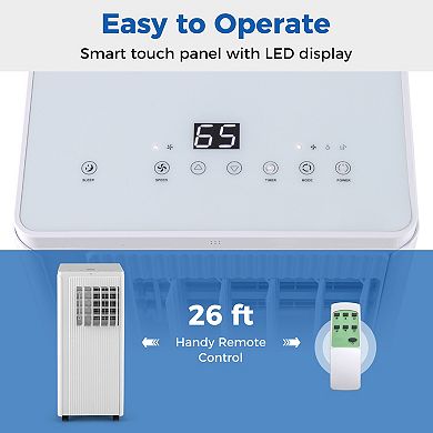 10000 BTU Portable Air Conditioner for Rooms up to 350 Sq Ft with Timer