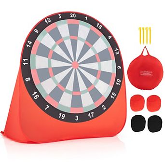 Large Kids Dart Board Soccer Game Set with 4 Kick Balls