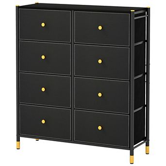 Fabric Dresser Storage Organizer With 8 Drawers Metal Frame