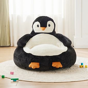 31" Mini Sofa Chair, Cute Cartoon Style, Washable Cover, Inflatable Sofa for Children