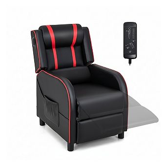 Massage Gaming Recliner Chair with Bluetooth Speakers and Side Pockets