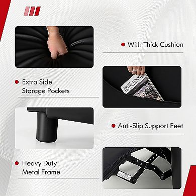 Massage Gaming Recliner Chair with Bluetooth Speakers and Side Pockets