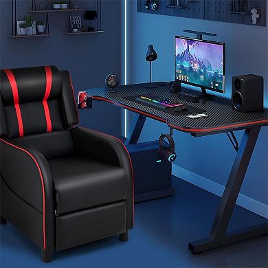 Massage Gaming Recliner Chair with Bluetooth Speakers and Side Pockets