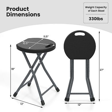 Folding Stool with Built In Handle for Adults Portable HDPE Step Stool