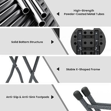 Folding Stool with Built In Handle for Adults Portable HDPE Step Stool