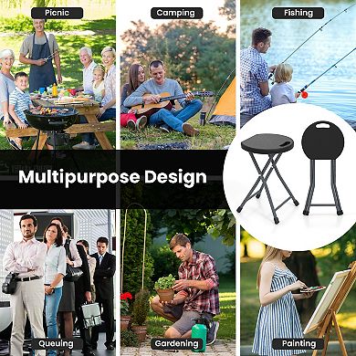 Folding Stool with Built In Handle for Adults Portable HDPE Step Stool