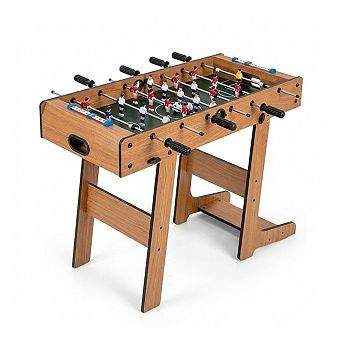 Compact Tabletop Foosball Game with Dual Handles and 2 Balls