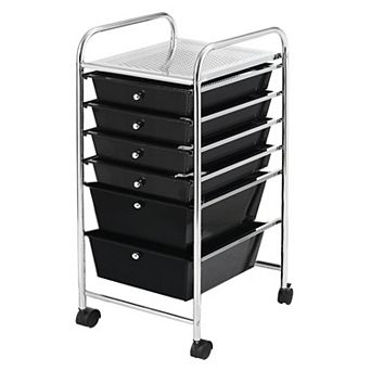 6 Drawer Rolling Storage Cart Organizer With Wheels and Brakes
