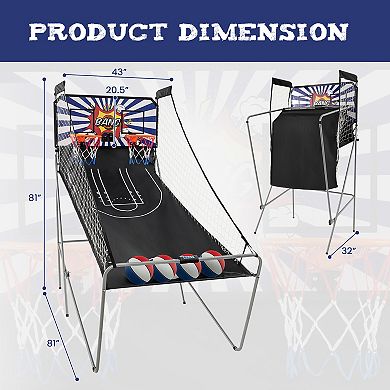 Dual Shot Basketball Arcade Game with Electronic Scoring and 8 Game Modes