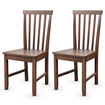 Dining Chairs Set of 2 with Solid Rubber Wood Legs and Spindle Back