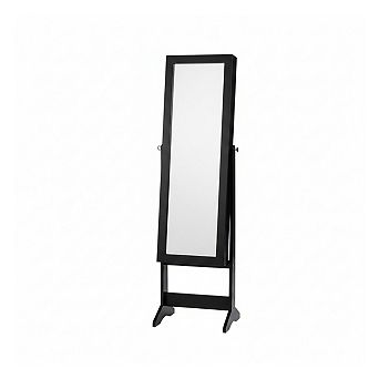 Mirrored Jewelry Armoire Standing Cabinet with Adjustable Full Length Mirror