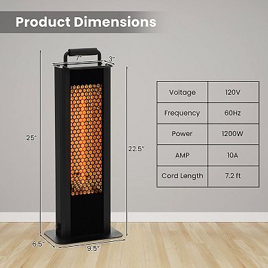 Infrared Patio Heater with Double Sided Heating and IP65 Waterproof Design