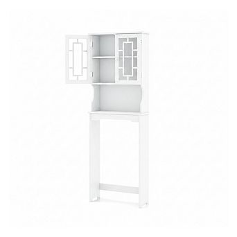 Over Toilet Storage Cabinet Bathroom Spacesaver With Glass Door