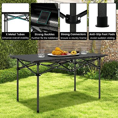 Aluminum Camping Table Foldable Picnic Table for 4 to 6 People