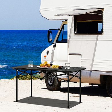 Aluminum Camping Table Foldable Picnic Table for 4 to 6 People
