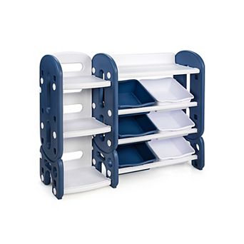 Kids Toy Storage Organizer with Bins and Bookshelf for Bedroom Playroom