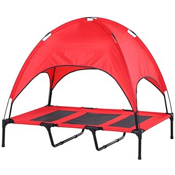IFMALL Portable Elevated Dog Cot Bed with Canopy for Large Breed Pets