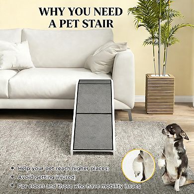 IFMALL Easy Access Pet Ramp with Rest Platform for Dogs and Cats Under 66 lbs