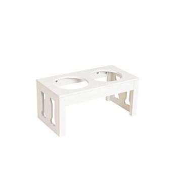 IFMALL Elevated Dual Pet Feeder Stand with Removable Stainless Steel Bowls