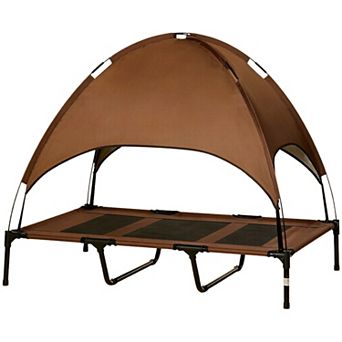 IFMALL Portable Elevated Pet Cot Bed with Canopy for Indoor Outdoor Use